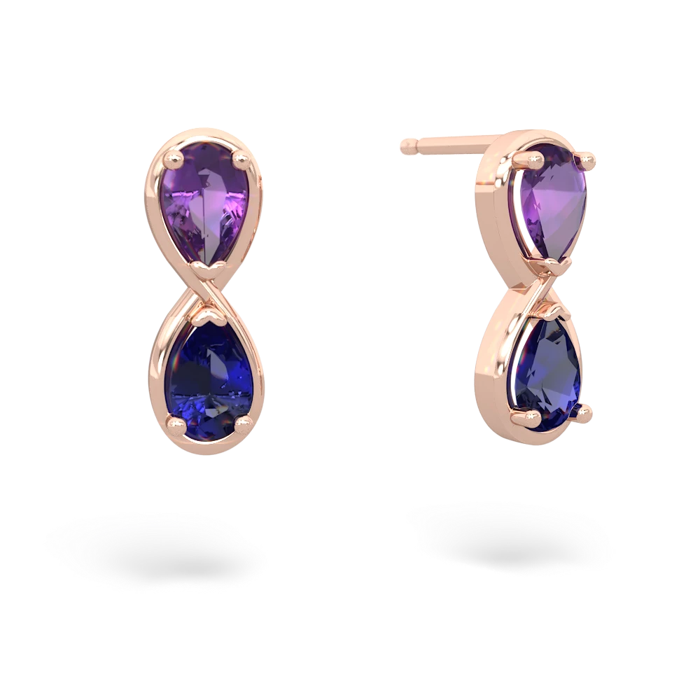 Amethyst Infinity 14K Rose Gold earrings E5050