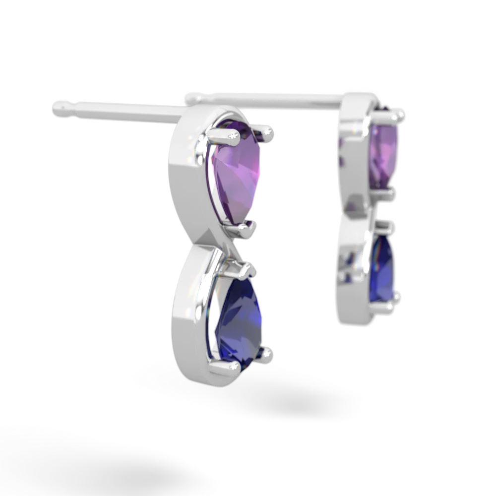 Amethyst Infinity 14K White Gold earrings E5050