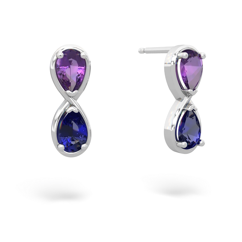 Amethyst Infinity 14K White Gold earrings E5050