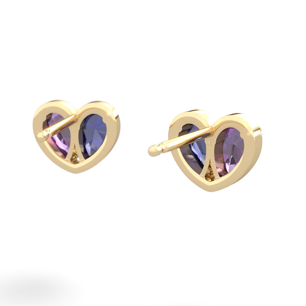 Amethyst 'Our Heart' 14K Yellow Gold earrings E5072