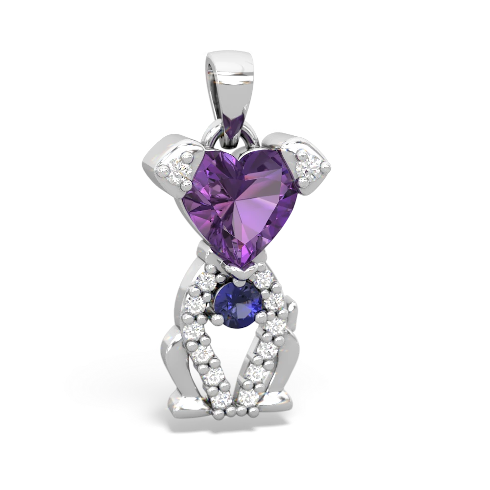 Amethyst Puppy Love 14K White Gold pendant P5800