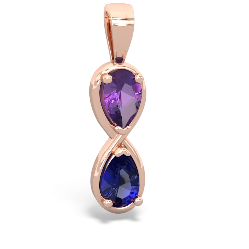 Amethyst Infinity 14K Rose Gold pendant P5050