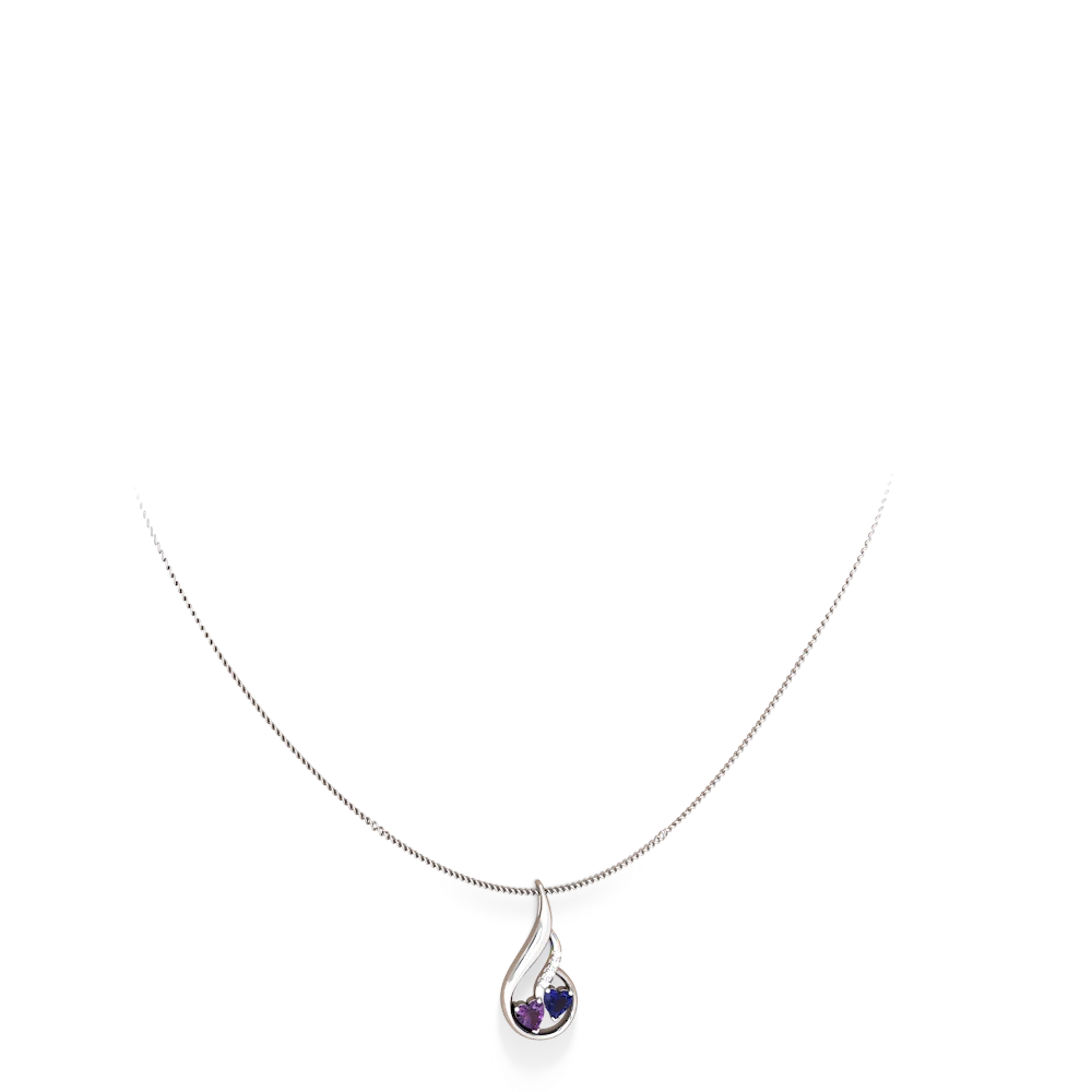 Amethyst Keepsake Curves 14K White Gold pendant P5450