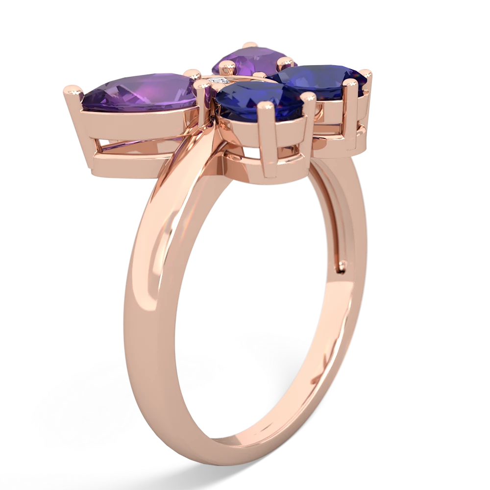 Amethyst Butterfly 14K Rose Gold ring R2215