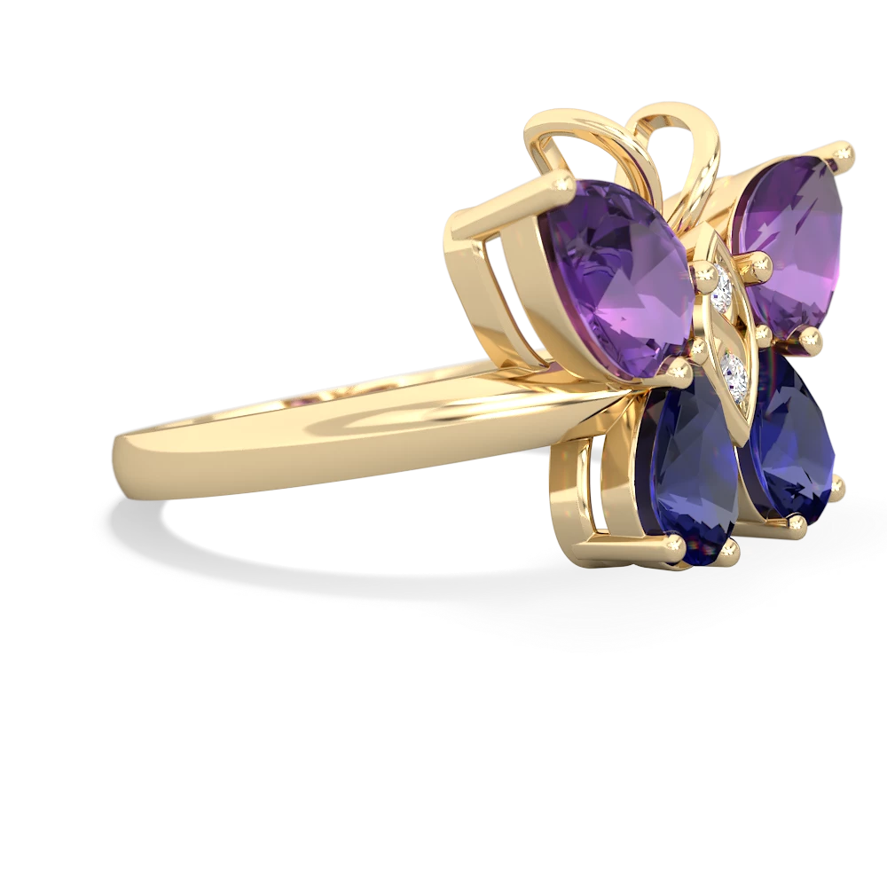 Amethyst Butterfly 14K Yellow Gold ring R2215