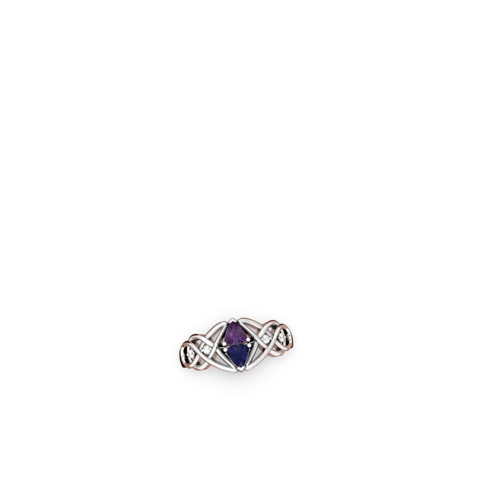 Amethyst Keepsake Celtic Knot 14K White Gold ring R5300