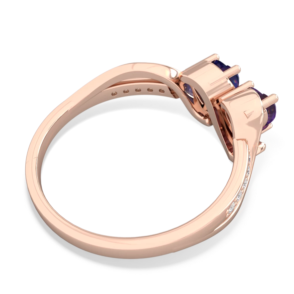 Amethyst Side By Side 14K Rose Gold ring R3090