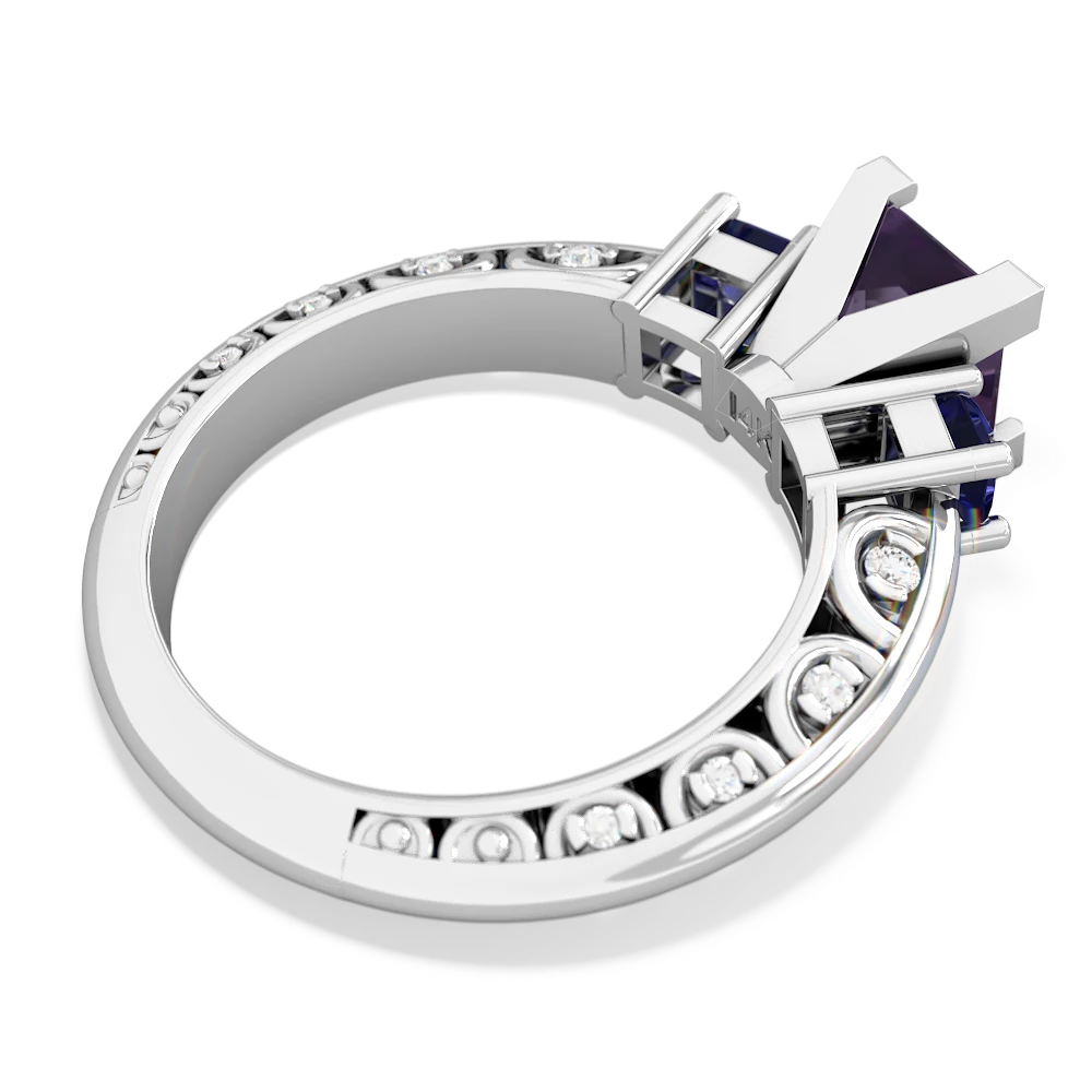 Amethyst Eternal Embrace Engagement 14K White Gold ring C2001