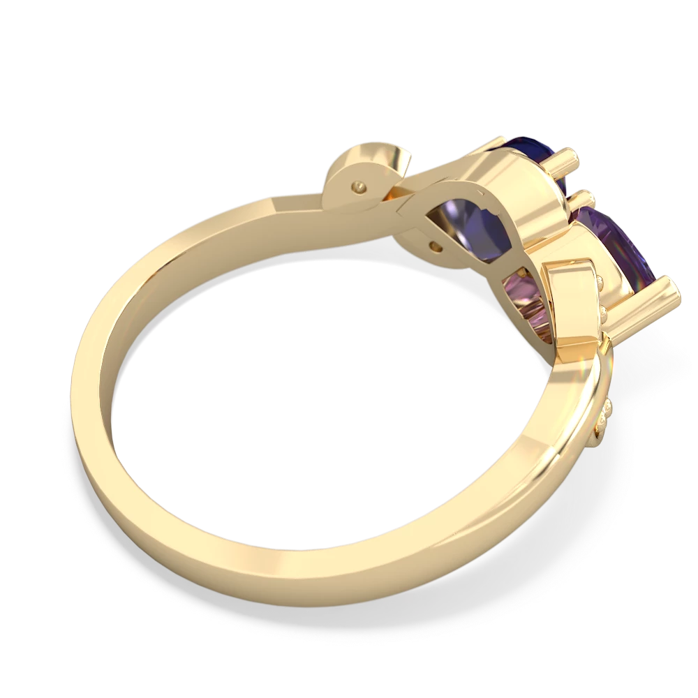 Amethyst Floral Elegance 14K Yellow Gold ring R5790