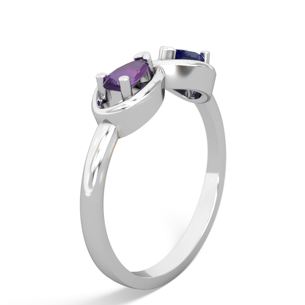 Amethyst Infinity 14K White Gold ring R5050