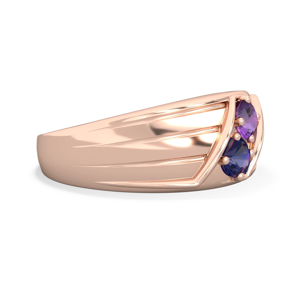 Amethyst Men's Streamline 14K Rose Gold ring R0460