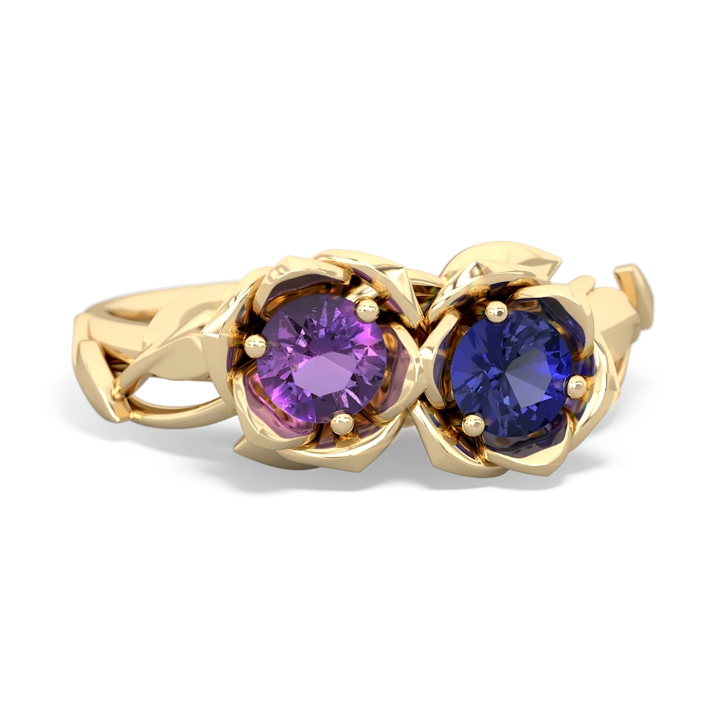 Amethyst Rose Garden 14K Yellow Gold ring R5510