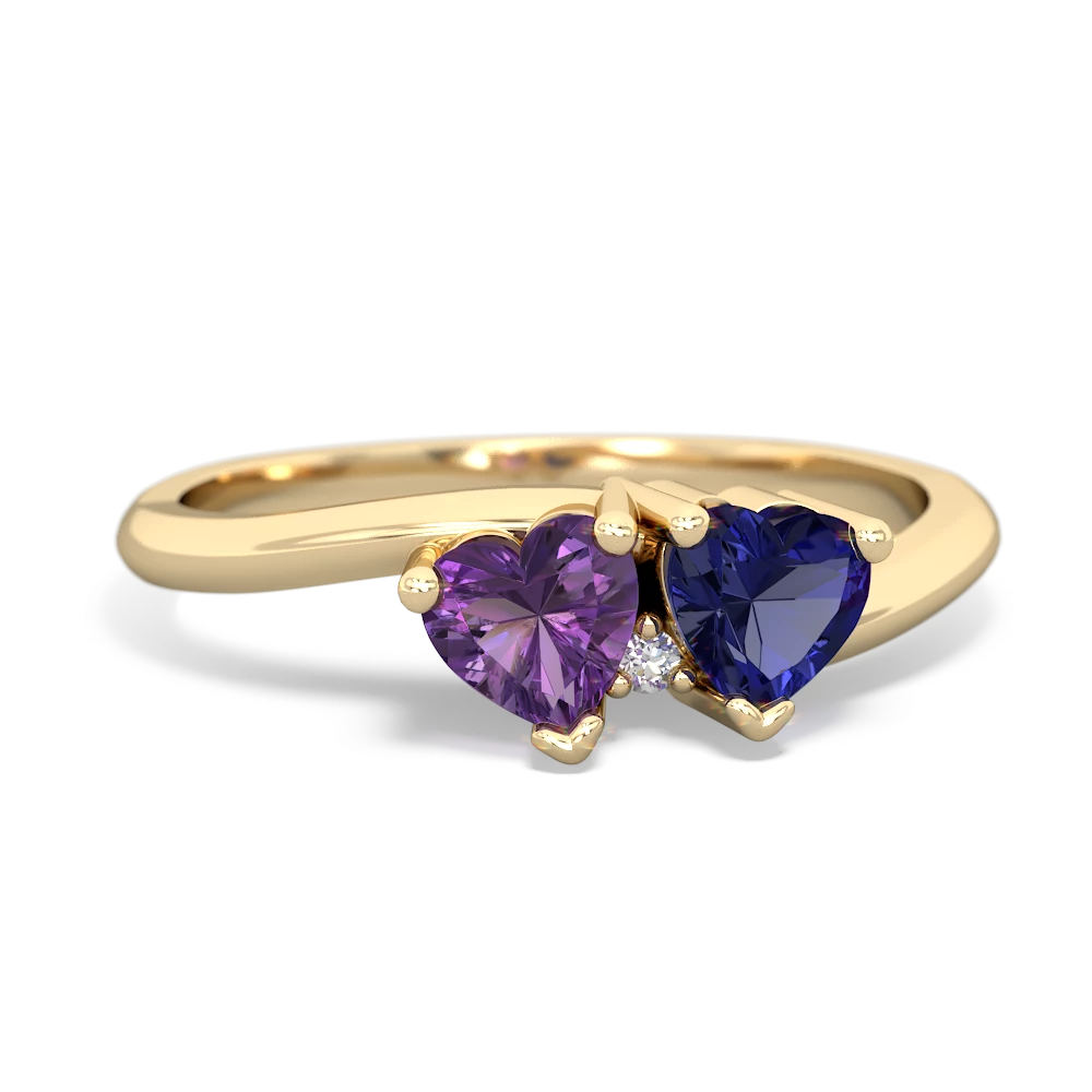 Amethyst Sweethearts 14K Yellow Gold ring R5260
