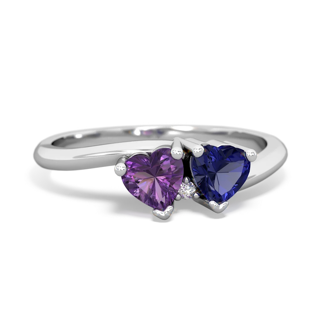 Amethyst Sweethearts 14K White Gold ring R5260