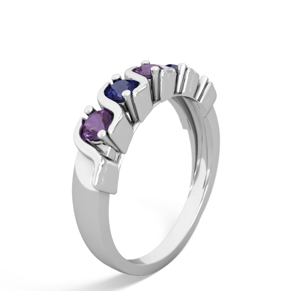 Amethyst Anniversary Band 14K White Gold ring R2089