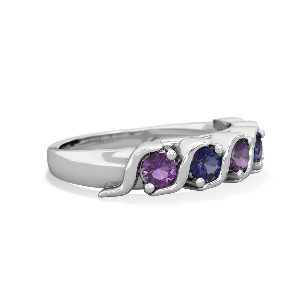 Amethyst Anniversary Band 14K White Gold ring R2089