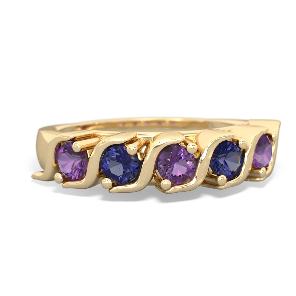 Amethyst Anniversary Band 14K Yellow Gold ring R2089