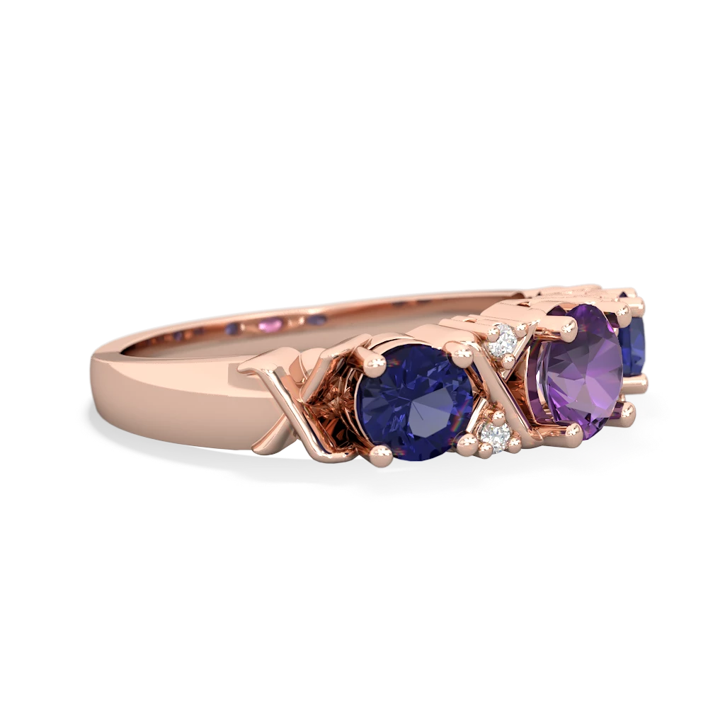 Amethyst Hugs And Kisses 14K Rose Gold ring R5016