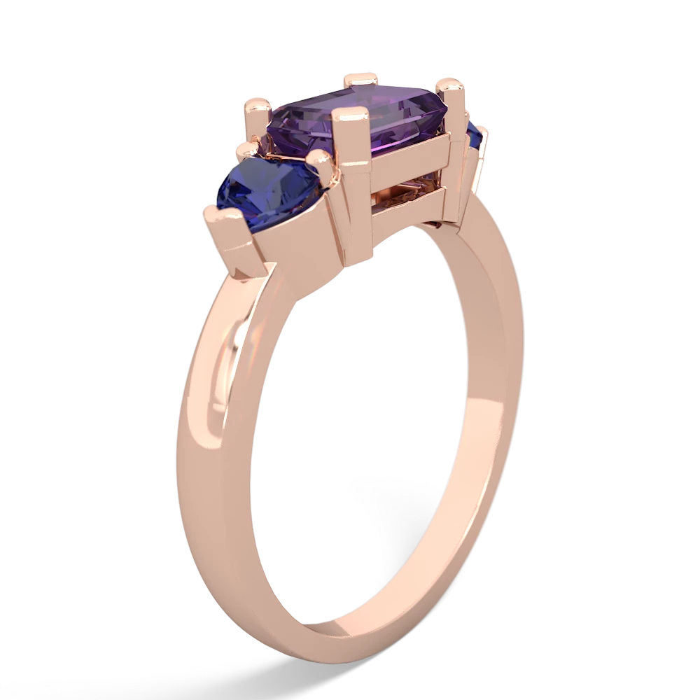 Amethyst Three Stone 14K Rose Gold ring R5235