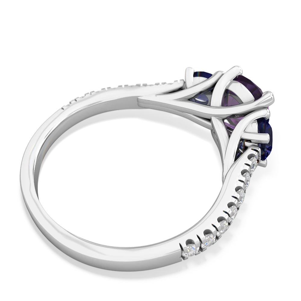 Amethyst Pave Trellis 14K White Gold ring R5500