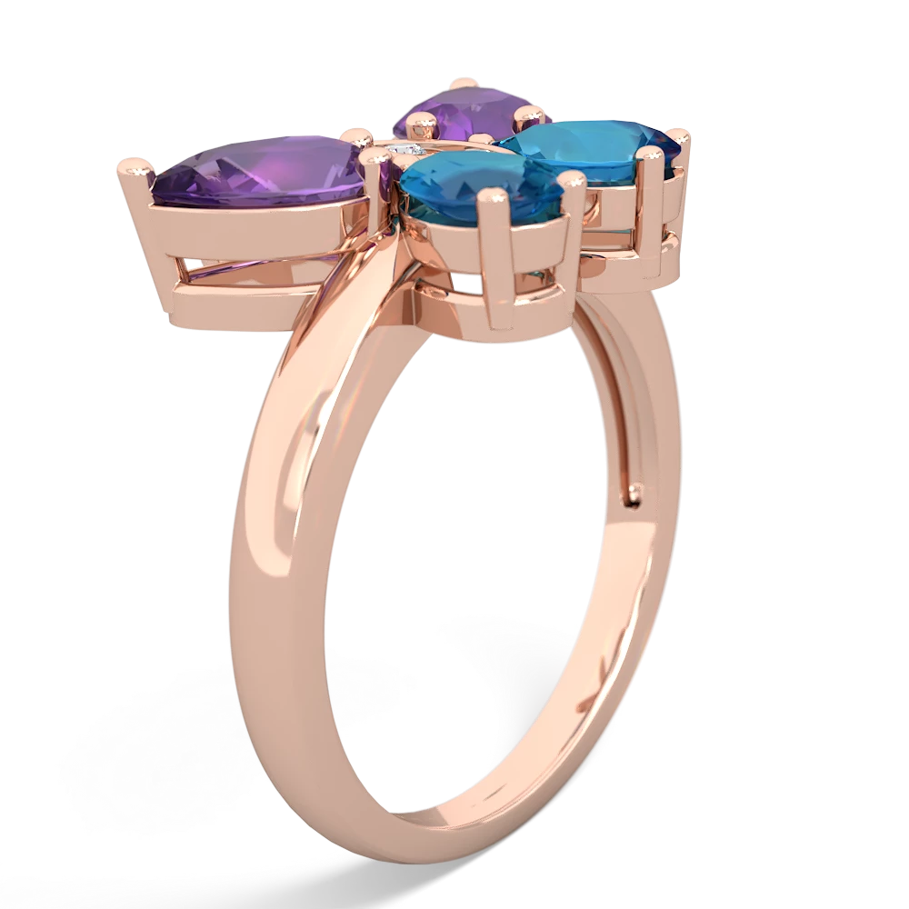 Amethyst Butterfly 14K Rose Gold ring R2215