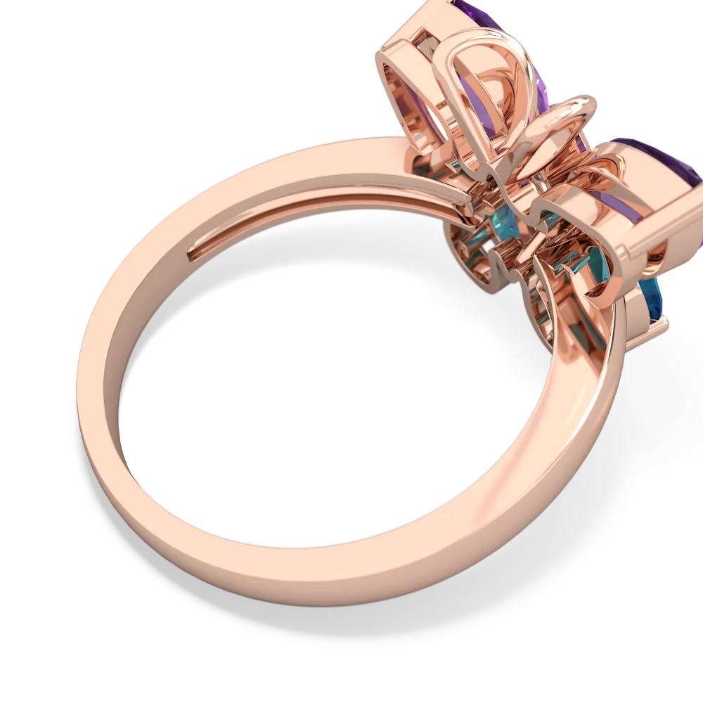 Amethyst Butterfly 14K Rose Gold ring R2215