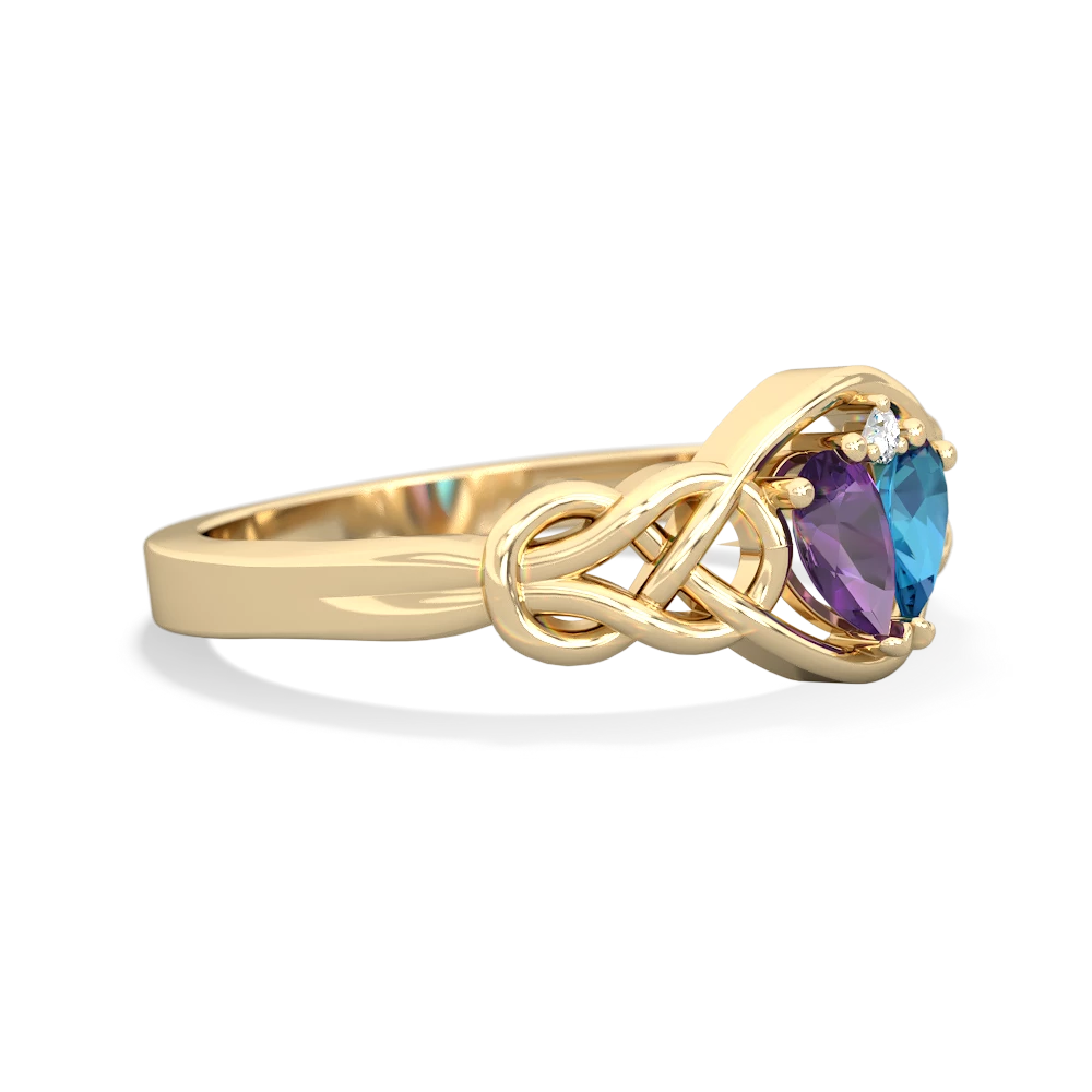 Amethyst Celtic Love Knot 14K Yellow Gold ring R5420