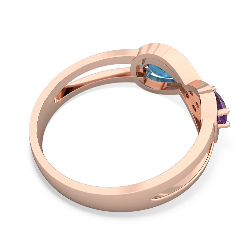 Amethyst Diamond Infinity 14K Rose Gold ring R5390