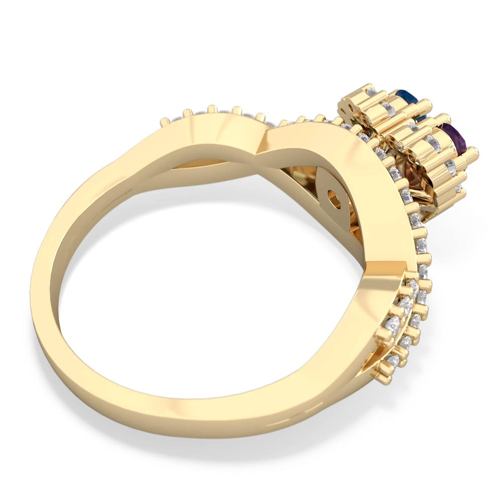 Amethyst Diamond Twist 'One Heart' 14K Yellow Gold ring R2640HRT