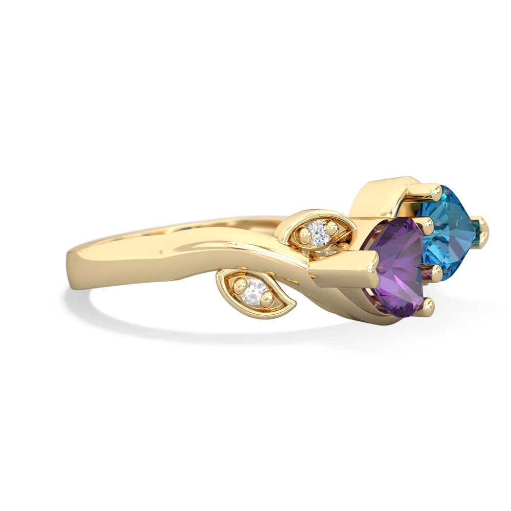 Amethyst Floral Elegance 14K Yellow Gold ring R5790