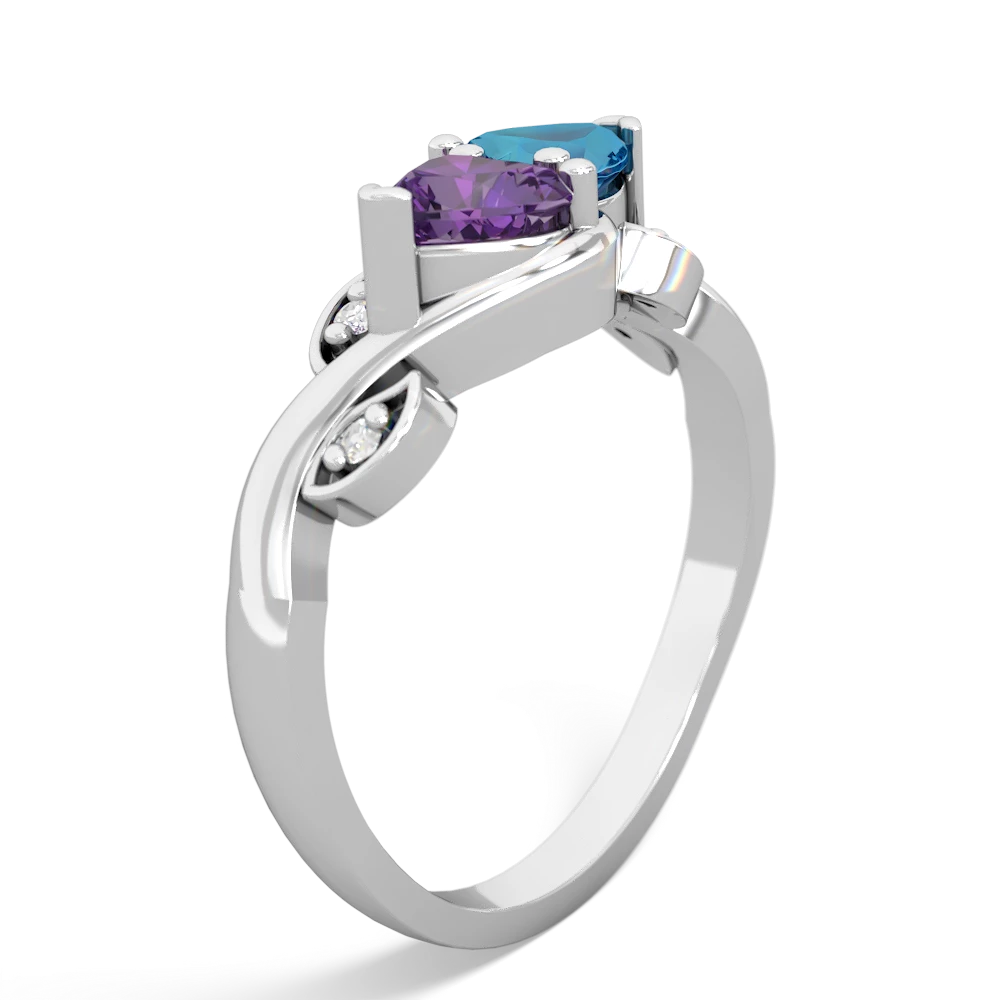 Amethyst Floral Elegance 14K White Gold ring R5790