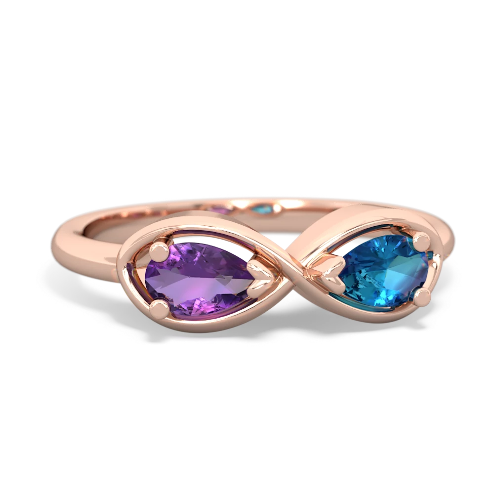 Amethyst Infinity 14K Rose Gold ring R5050