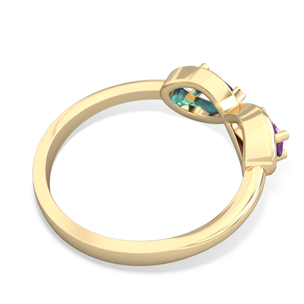 Amethyst Infinity 14K Yellow Gold ring R5050