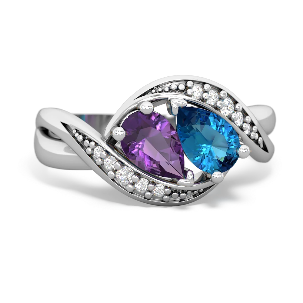 Amethyst Summer Winds 14K White Gold ring R5342