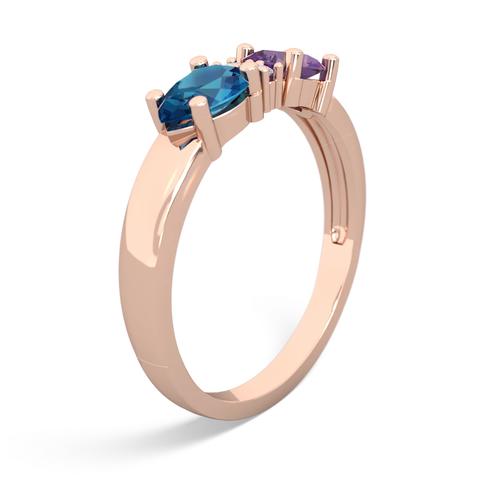 Amethyst Pear Bowtie 14K Rose Gold ring R0865