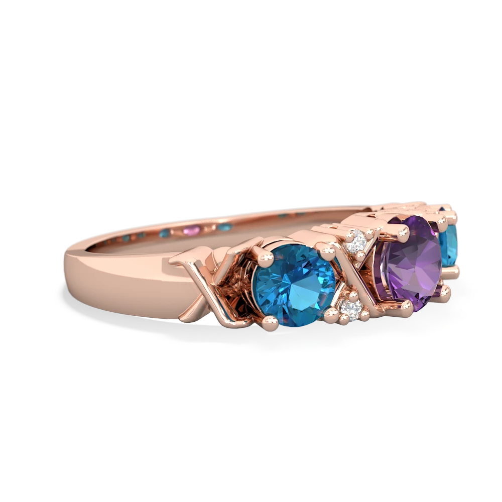 Amethyst Hugs And Kisses 14K Rose Gold ring R5016