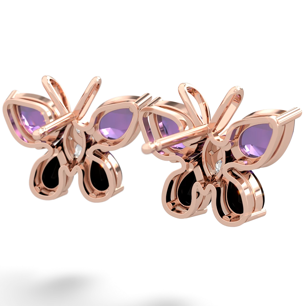 Amethyst Butterfly 14K Rose Gold earrings E2215