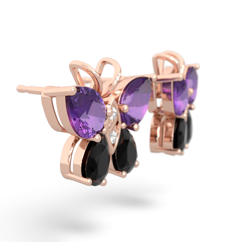 Amethyst Butterfly 14K Rose Gold earrings E2215