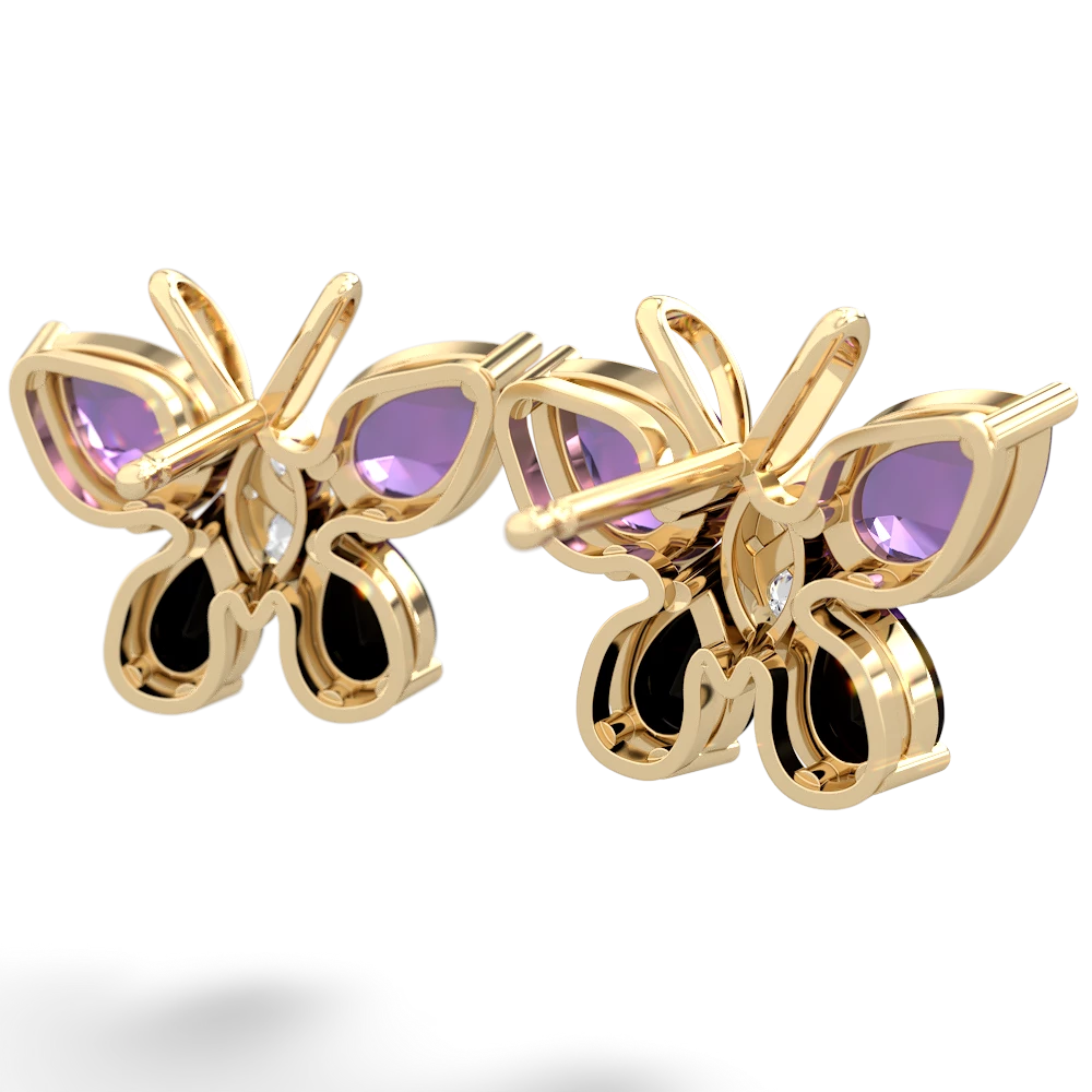 Amethyst Butterfly 14K Yellow Gold earrings E2215