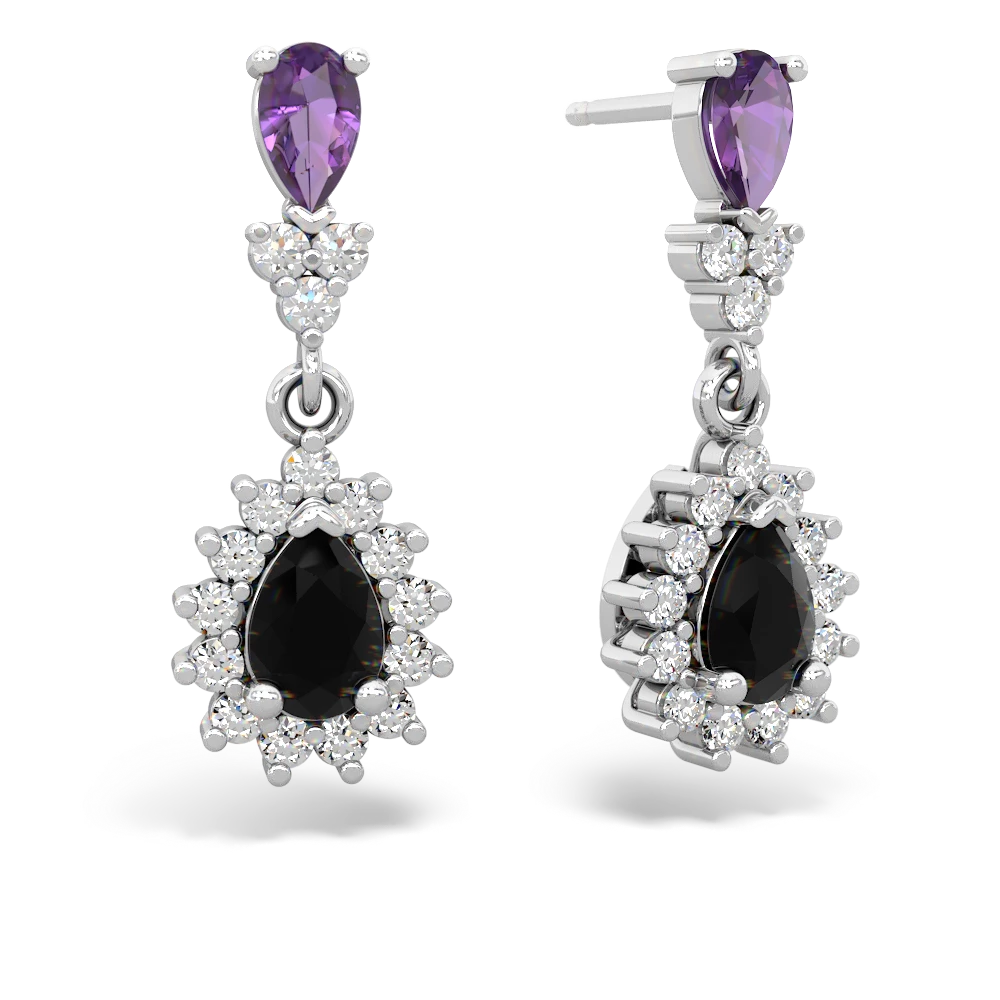 Amethyst drop earrings white gold 2025