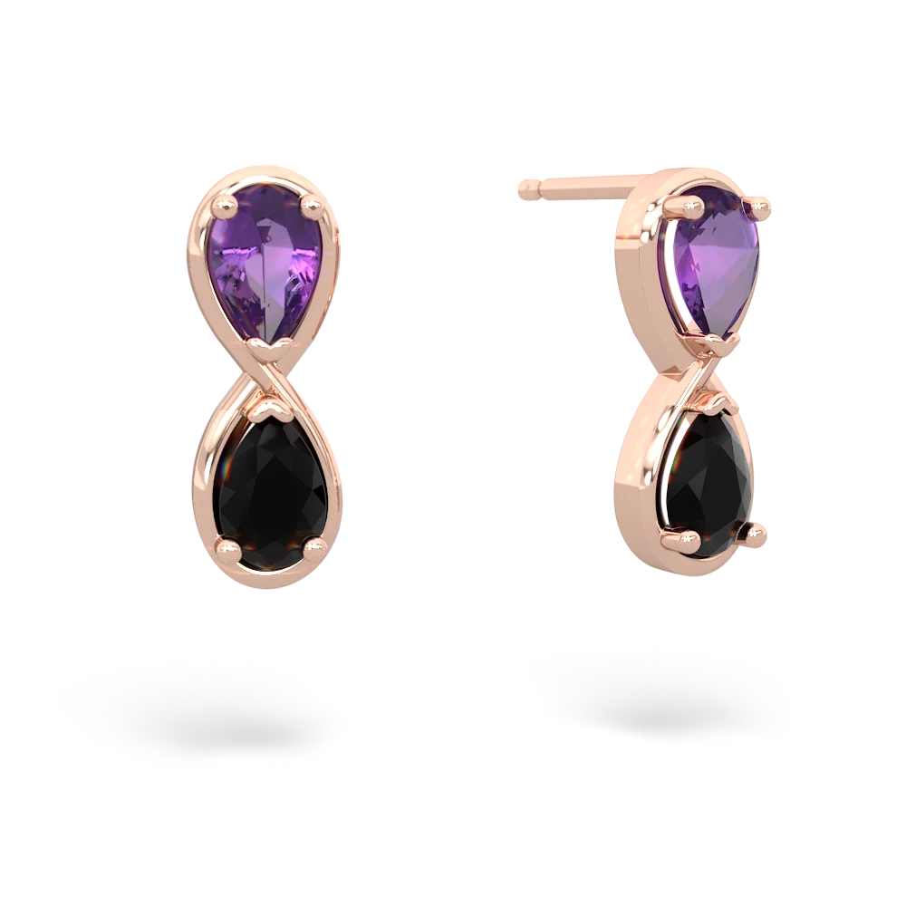 Amethyst Infinity 14K Rose Gold earrings E5050