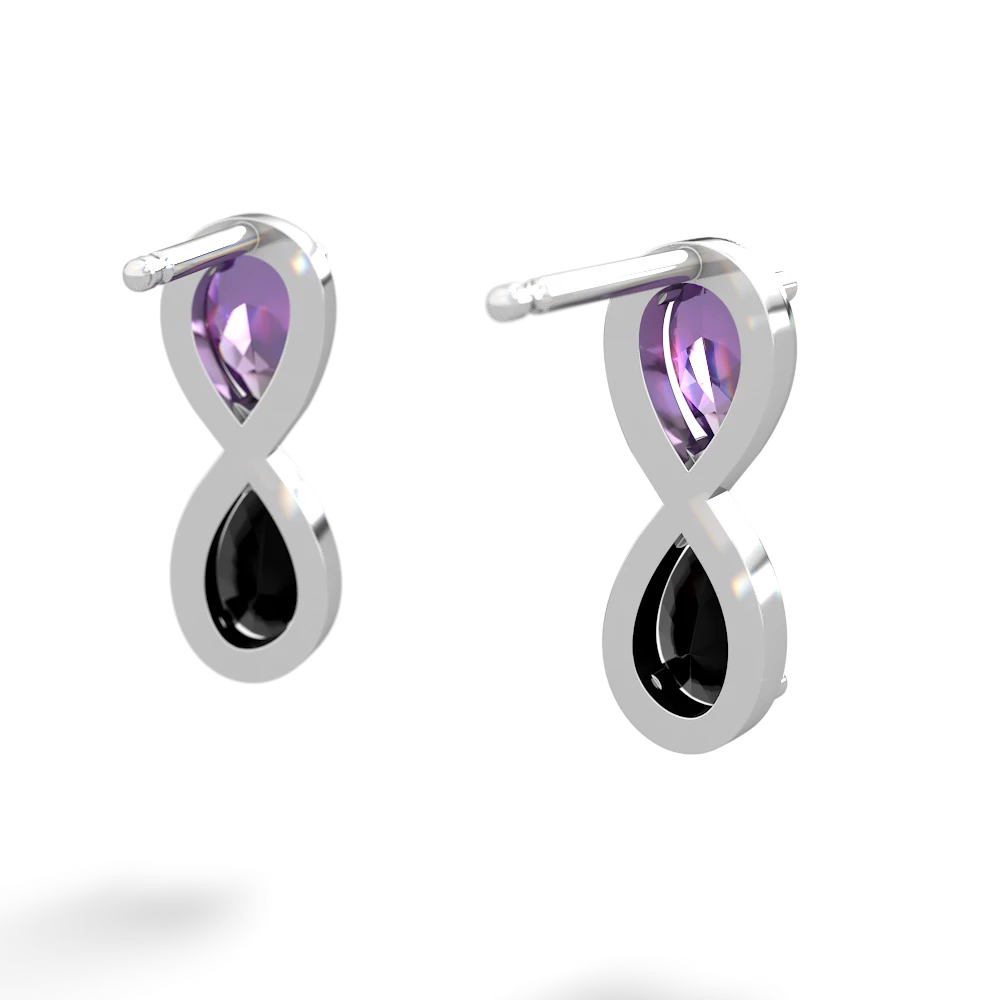 Amethyst Infinity 14K White Gold earrings E5050