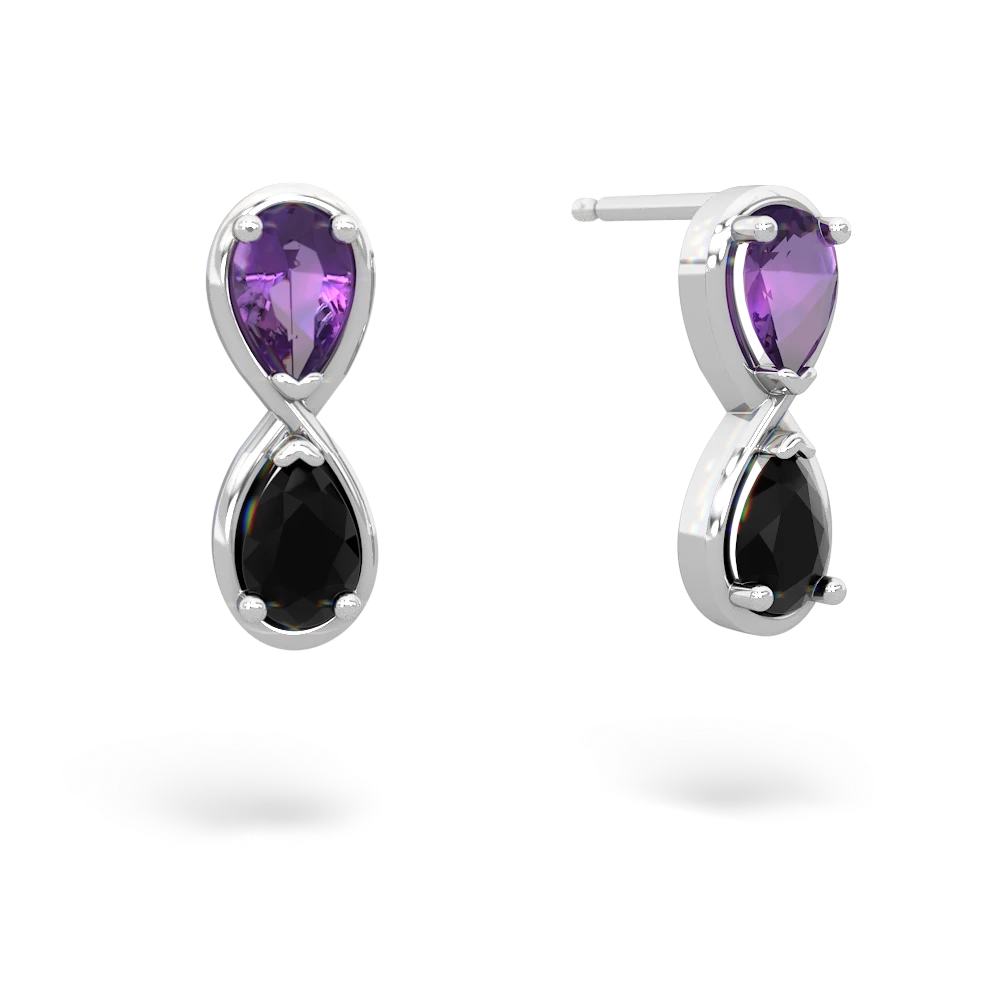 Amethyst Infinity 14K White Gold earrings E5050