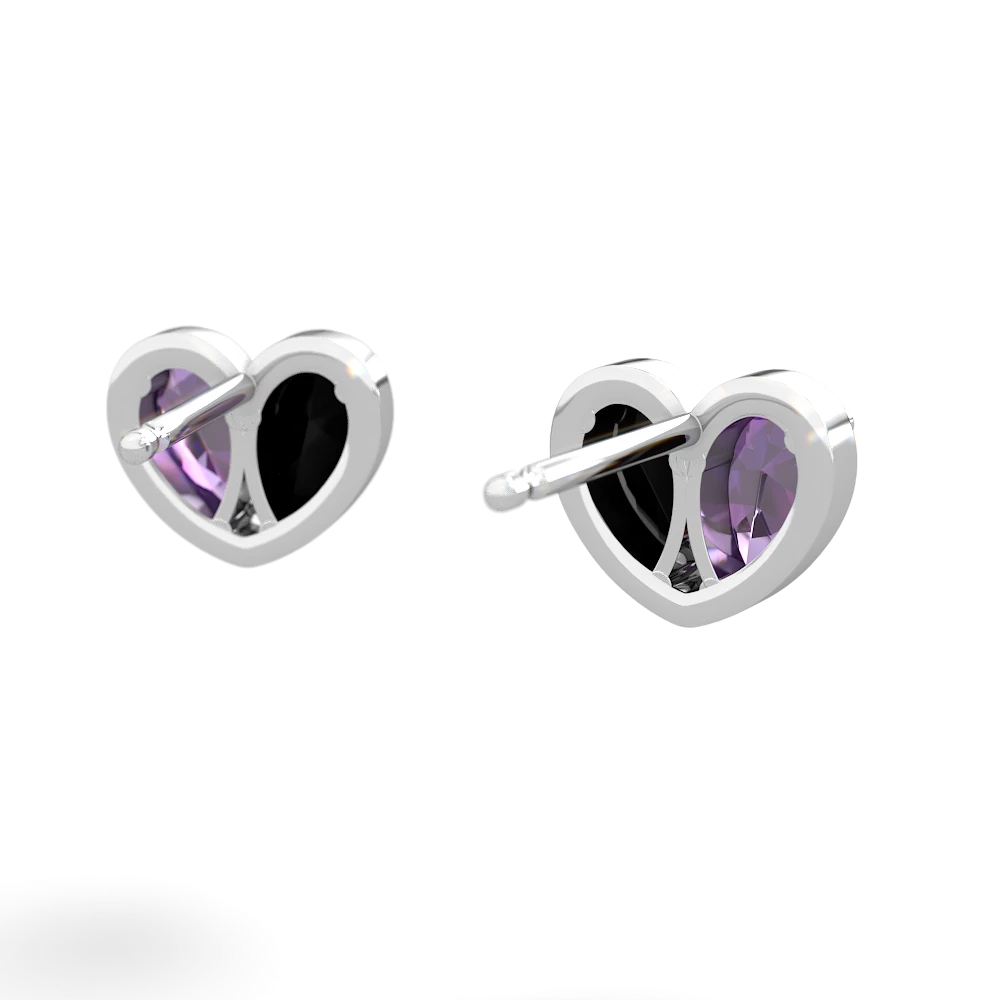 Amethyst 'Our Heart' 14K White Gold earrings E5072
