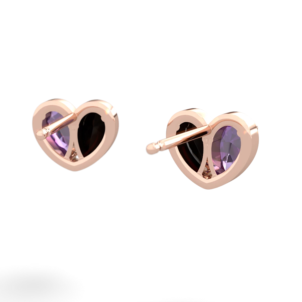 Amethyst 'Our Heart' 14K Rose Gold earrings E5072