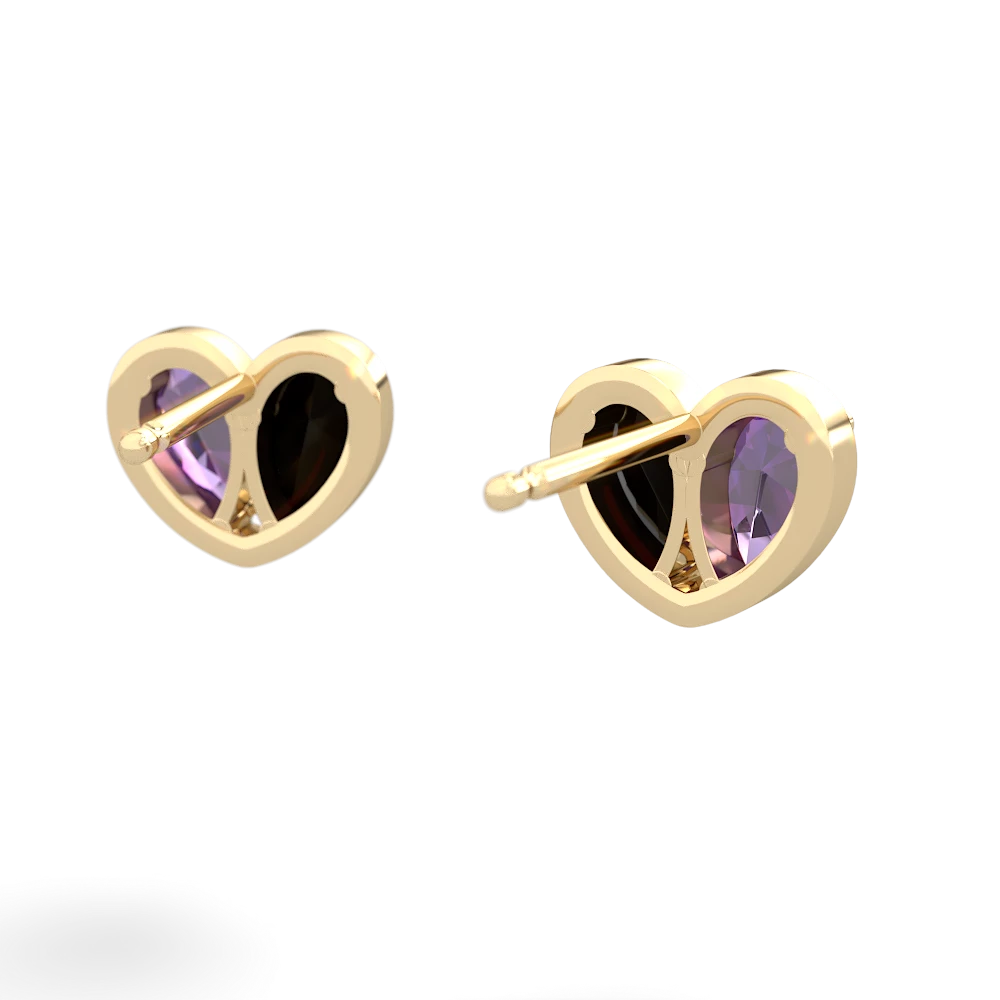 Amethyst 'Our Heart' 14K Yellow Gold earrings E5072