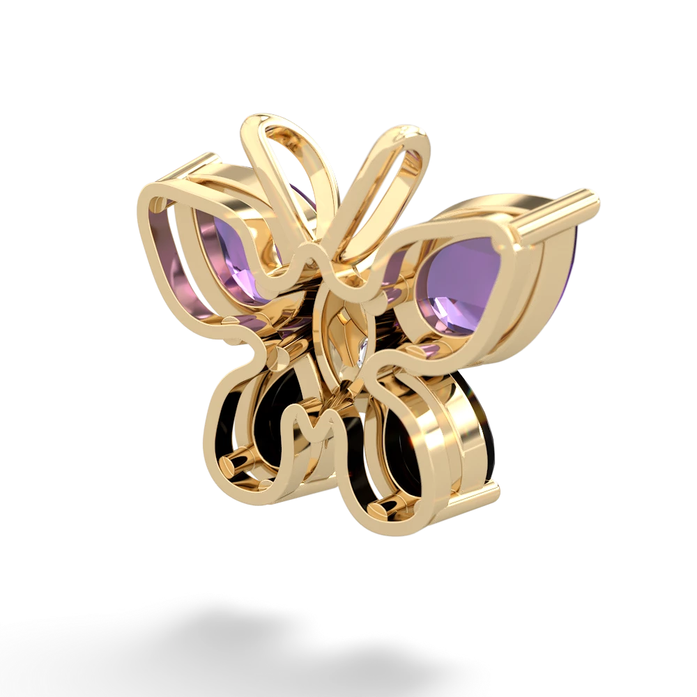 Amethyst Butterfly 14K Yellow Gold pendant P2215