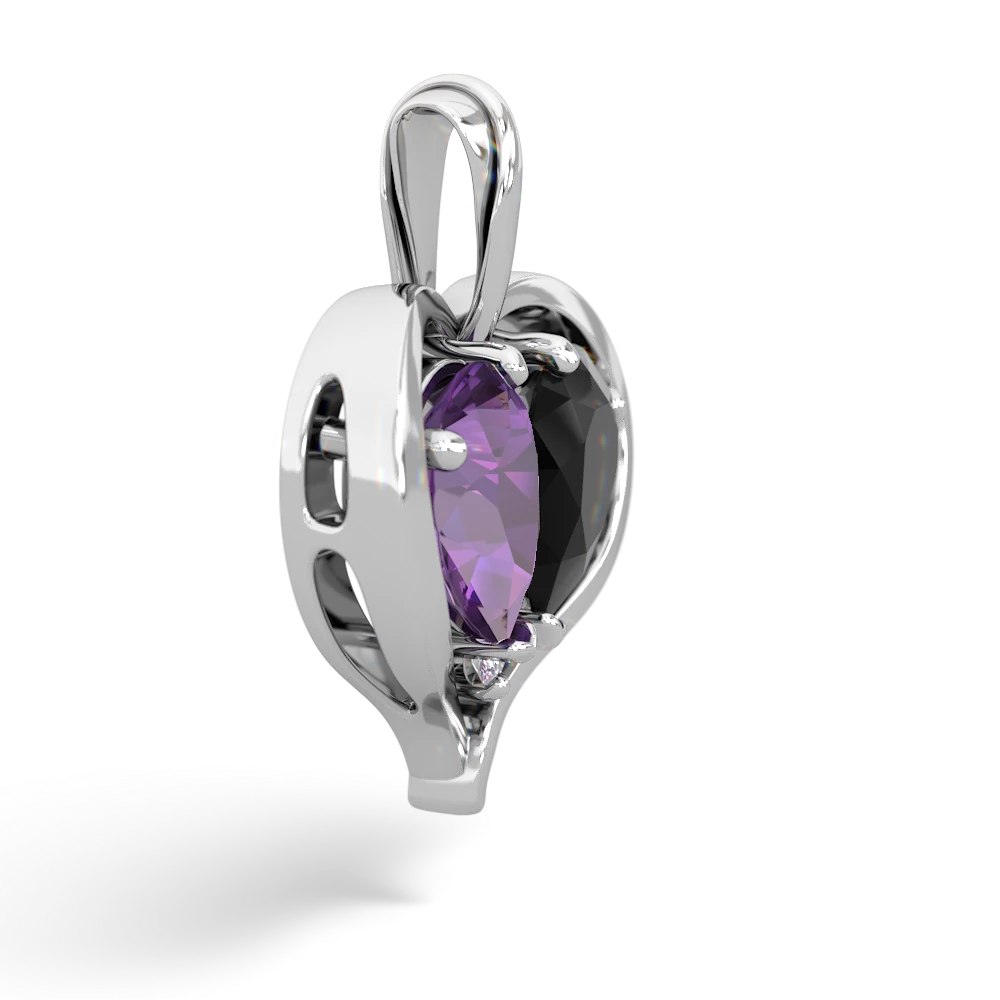 Amethyst Two Become One 14K White Gold pendant P5330