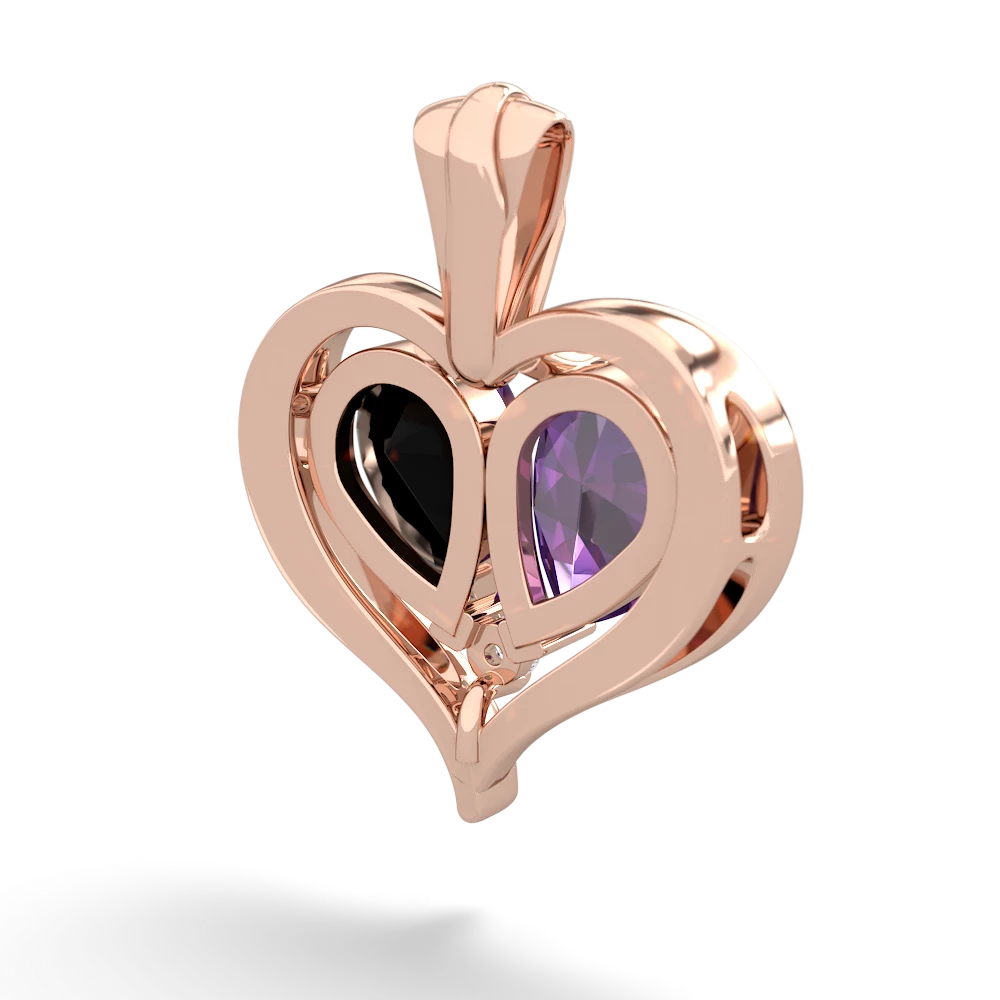 Amethyst Two Become One 14K Rose Gold pendant P5330