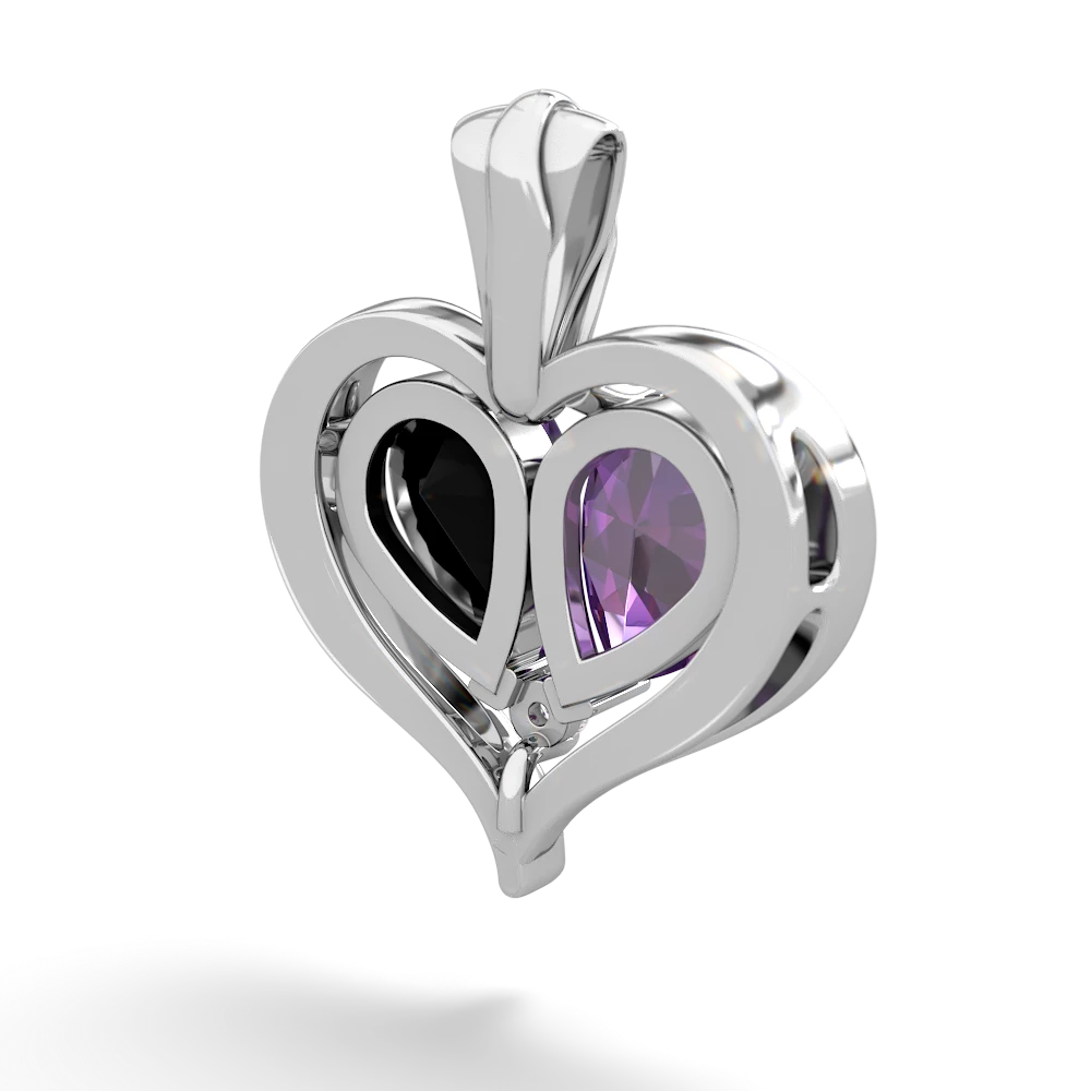 Amethyst Two Become One 14K White Gold pendant P5330